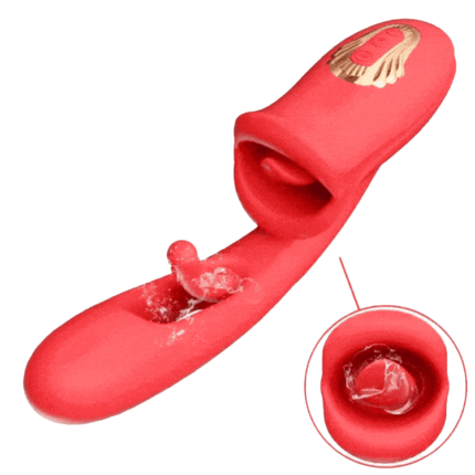Rose Muncher 3 In 1 Rose Hollowed Out Kiss Tongue Vibrator - Lurevibe