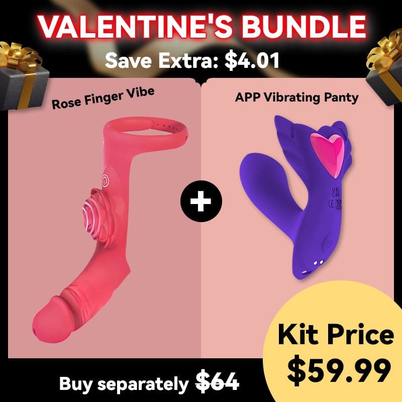 [Valentine's Special] 6.27% Off - Rose Finger Vibrator & Butterfly Wearable Vibrator - Lurevibe